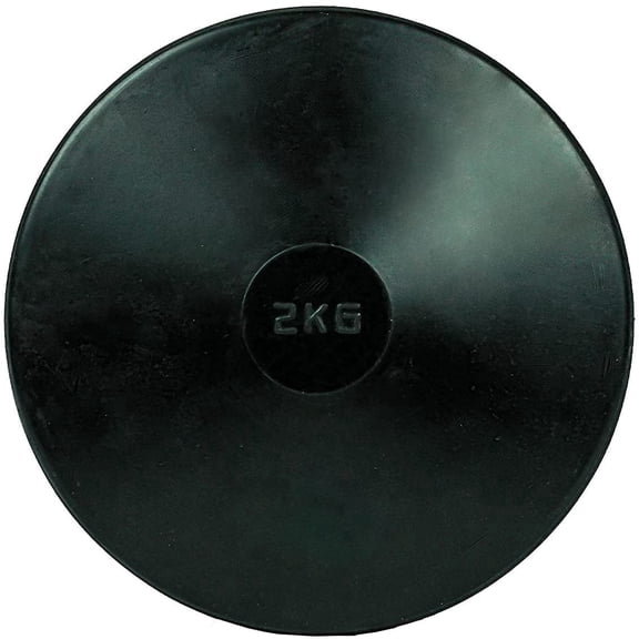Cannon Sports Black Rubber Discus - Rubber Practice Discus for All Skill Levels - Center-Weighted for Developing Technique & Balance - Perfect for Indoor & Outdoor Training (2kg, Black)