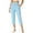 Sky Blue, variant on QTSHPN Workout Pants Women Wide Leg Capris with Pockets High Waistband Yoga Pants Breathable Stretchy for Summer Casual Wear Women Pants Beige XL