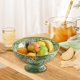 thumbnail image 1 of Cuenco para servir frutas con escurridor, platos especiales redondos decorativos, colador de cocina, plato de drenaje para verduras, aperitivos Verde BLESIY bandeja de servir, 1 of 8