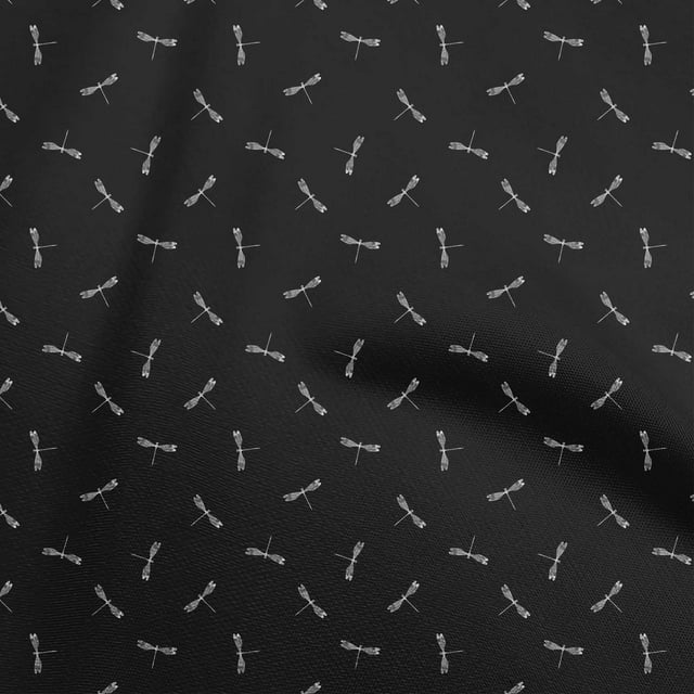 oneOone Velvet Black Fabric Dragonfly Sewing Craft Projects Fabric Prints By Yard 58 Inch Wide