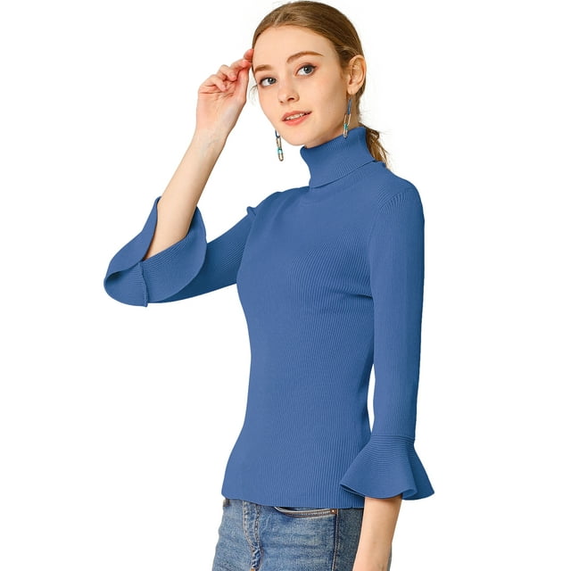 INSPIRE CHIC Chandail pour Femme à Col Roulé Ajusté en Tricot
