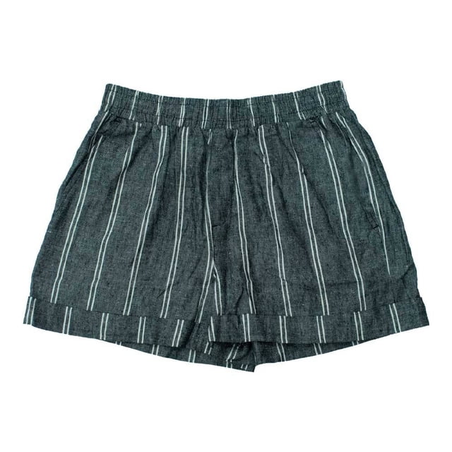 Bermuda George para Mujer Rayado con Elástico Negro Talla G