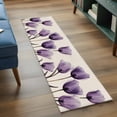 thumbnail image 4 of Purple Tulip Runner Rugs 2x6 ft Minimalist Modern Flower Art Linen Background Washable Hallway Rugs Non-Slip Floor Mats Absorbent Carpet Bedside Runners for Bedroom Kitchen Bathroom Laundry Room, 4 of 9