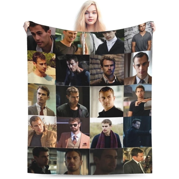 Blanket Theo James Soft and Comfortable Warm Fleece Throw Blankets Yoga Blankets Beach Blanket Picnic Blankets Gift for Dorm room office decor Sofa Bed Camping Travel All Season