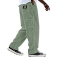 thumbnail image 4 of vdgthytj Mens Casual Pants Straight Leg Loose Fitted Ribbed Fall Winter Loungewear Corduroy Trousers with Pockets(XX-Large,Green), 4 of 6