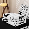 thumbnail image 5 of Manfei Line Art Puppy Zipper Full Size Comforter Sets with Fitted Sheet and 2 Pillowcases, Paw Footmark Zipper Bedding Set, Black White, Black Reversible, 4pcs, 5 of 7
