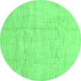 thumbnail image 1 of Ahgly Company Indoor Round Solid Emerald Green Modern Area Rugs, 3' Round, 1 of 4