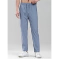 thumbnail image 2 of Summer Zip Pockets Sweatpants Men Sportswear Quick Dry Nylon Ice Silk Casual Track Pants Male Loose Sport Trousers, 2 of 6