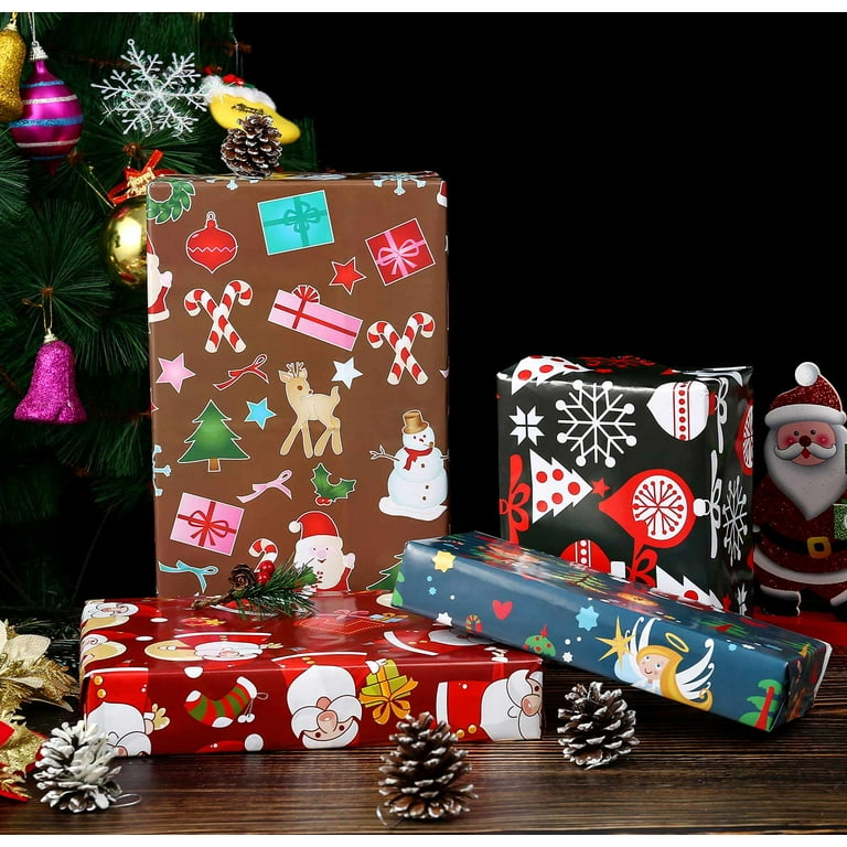 Christmas Gift Wrapping Paper for Kids Boys Girls Santa Claus