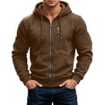 thumbnail image 5 of Xdegoge Mens Full Zip Up Hoodie Athletic Sweatshirt Jacket with Drawstring and Chest Zipper Pocket Casual Fall Winter Activewear Outerwear Coat, 5 of 8