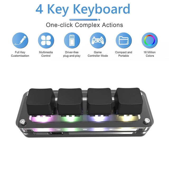 Clavier Mécanique Mini RGB Design Ergonomique pour Bureau et Jeux, Clavier Interface Type-C