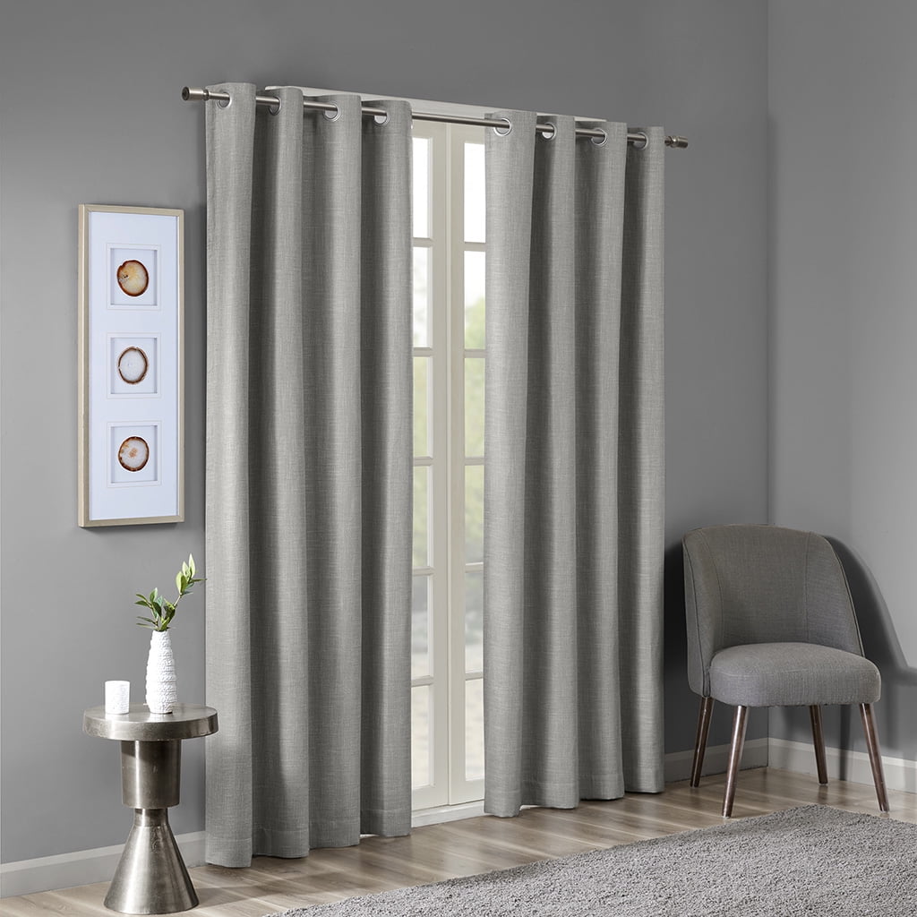 MAYEERTY 1 Pc Printed Heathered Blackout Grommet Top Curtain Panel