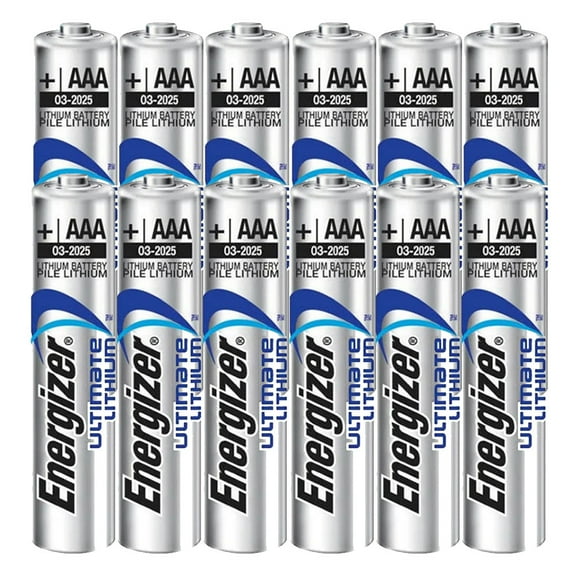 12 x AAA Energizer Ultimate Lithium (L92) Batteries