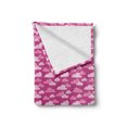 thumbnail image 2 of I Love You Soft Flannel Fleece Throw Blanket, Funny and Pink Cloud Characters in Cartoon Style with Little Hearts, Cozy Plush for Indoor and Outdoor Use, 50" x 60", Magenta Pale Pink, by Ambesonne, 2 of 6