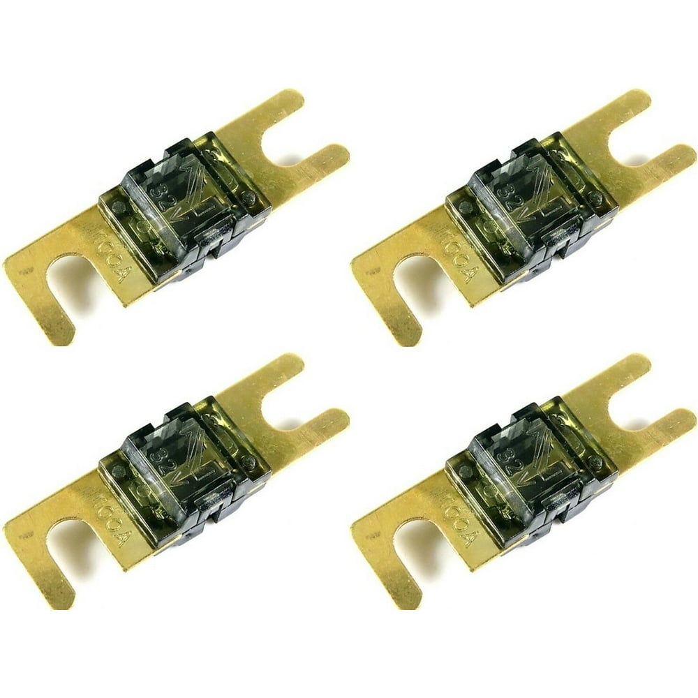 ABSOLUTE AFS1004 4 PACK OF 100 AMP GOLD AFS / MIDI / MINI ANL FUSES