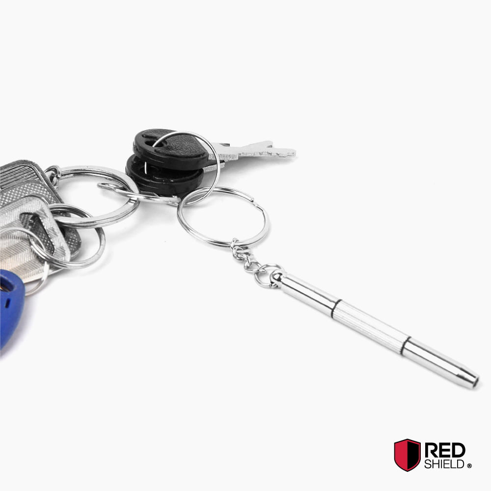 Red Tool Tank Key Ring Mini Screwdriver Set Multi-tool Key Chain 