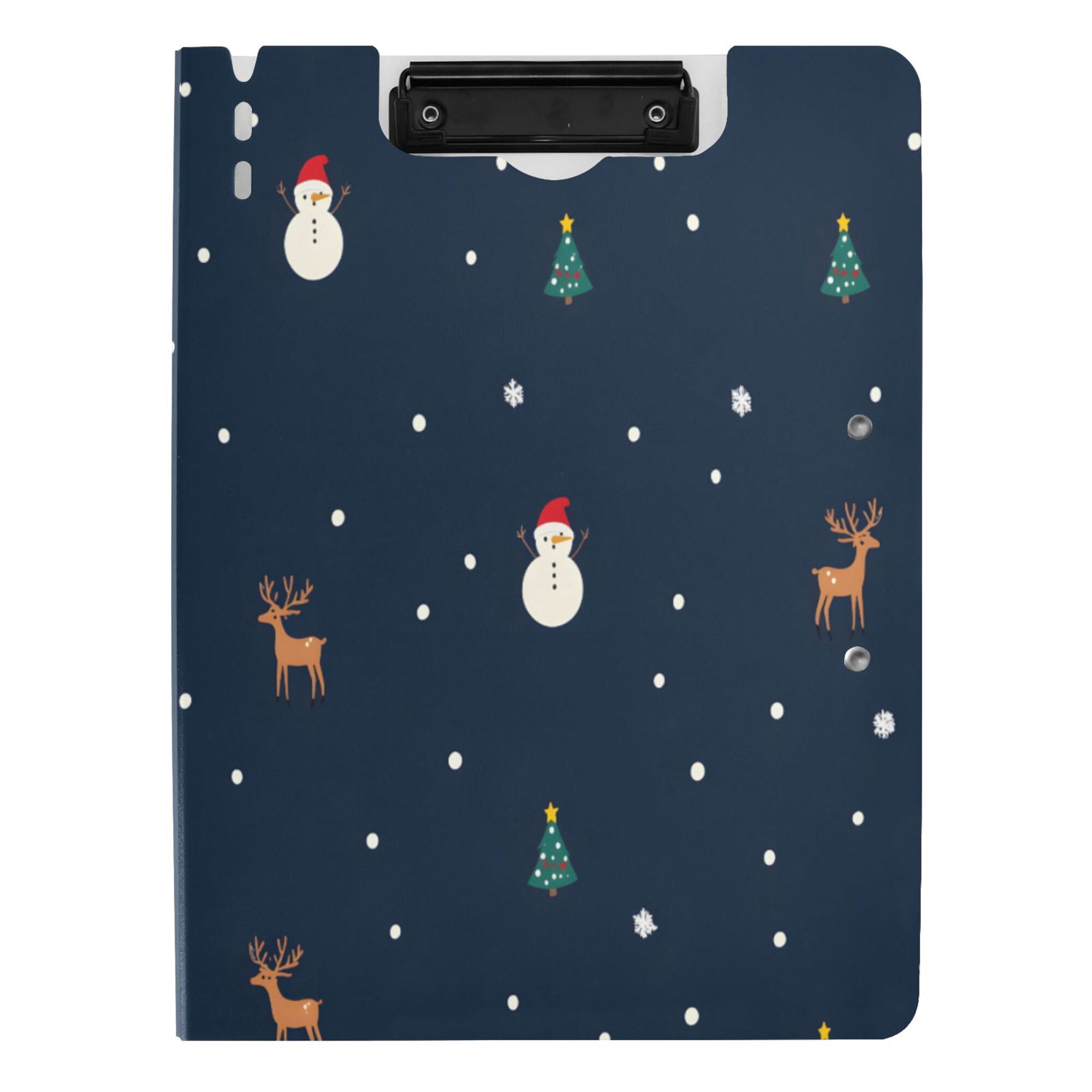 FORMRS A4 Clipboard Folder with Pen Holder Horizontal Foldable School Office Binder, Christmas Whimsy