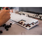 Cherry KC 200 MX Mechanical Office Keyboard with New MX2A switches. Modern Design with Metal Plate Frame. (White W/MX2A Silent Red Switch)