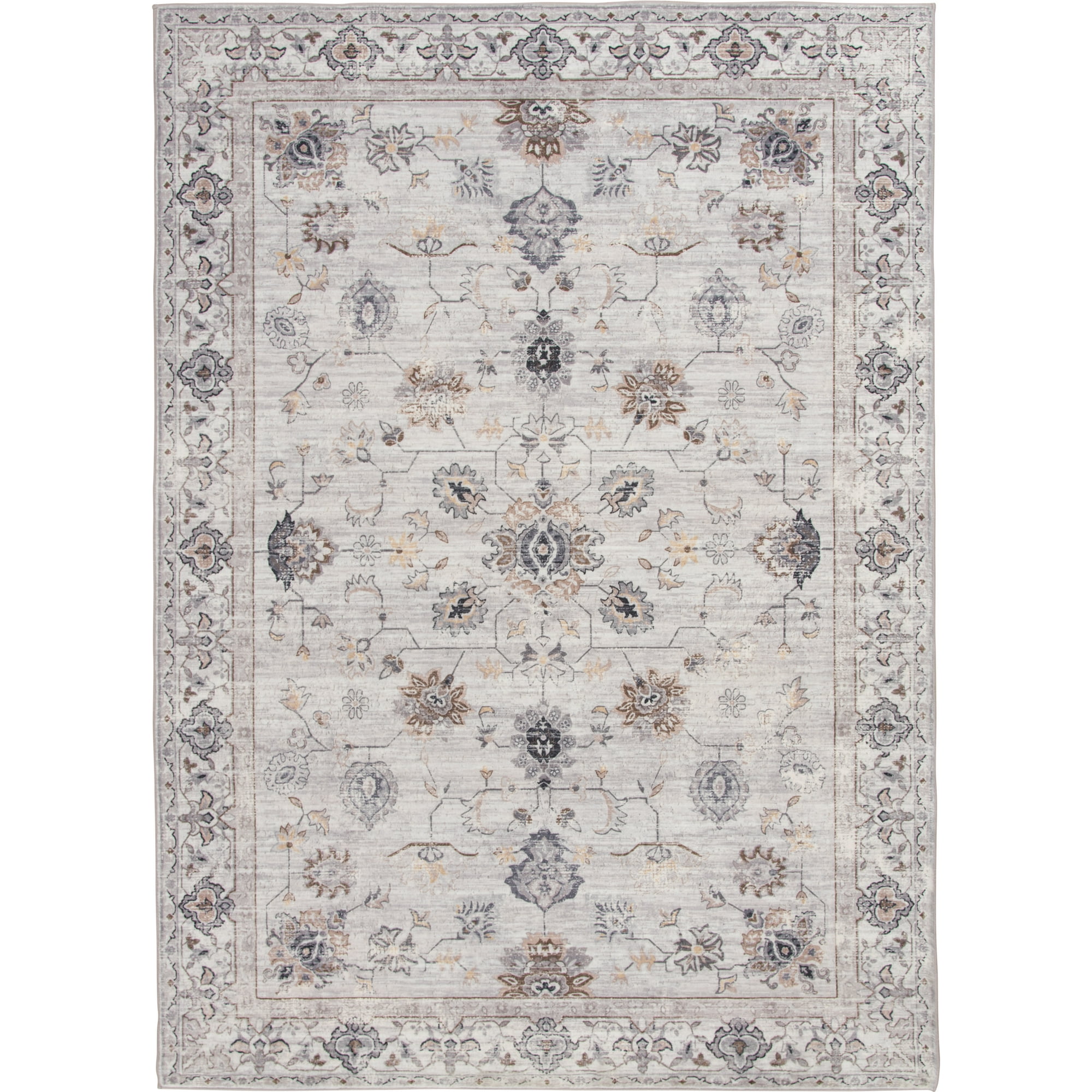 Better Homes & Gardens Persian Blooms Ivory Faux Fur Indoor Area Rug, 5 ft x 7 ft
