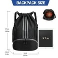 thumbnail image 2 of Waterproof Gym Bags with Drawstring, Large Capacity Sports Bag, with Bottom Compartment and Wide Drawstring, Soccer Backpack for Women Men Junior, 2 of 7
