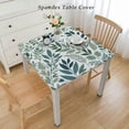 thumbnail image 2 of BANET Polyester Square Washable Reusable Table Cloth - Leaf Floral Print Table Cover for Spring/Summer Decoration White, 2 of 7