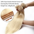 thumbnail image 6 of SEGO Platinum Blonde Bundle Straight Remy Human Hair Weft Sew in Hair Extensions for Women Brazilian Hair Weave Double Weft 7A Thick Soft Hand Tied Hair Weave, 6 of 8