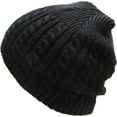 thumbnail image 3 of Solid Cable Knit Beanie Cuffless Style Skully Winter Ski Hat Cap, 3 of 4