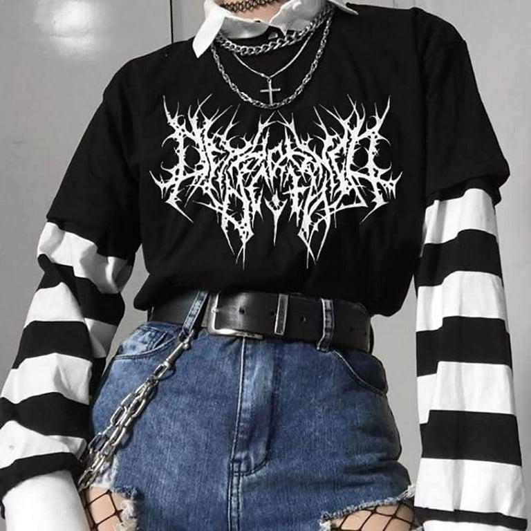 DanceeMangoos Goth Shirt Alt Shirts Goth Clothing for Teen Girls Gothic  Shirts Alternative Clothing Goth