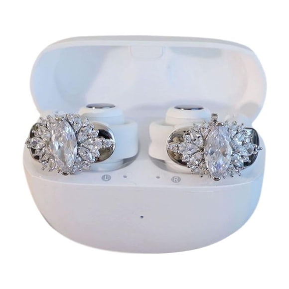 Lttoisl Butterfly Rhinestone Clip-On Earbud Accessories, Removable Zirconia Ear Jewelry for Open-Ear Headphones, High-Hardness Copper Alloy, Lightweight, 1 Pair