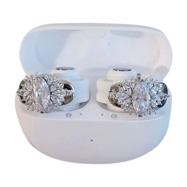 Lttoisl Butterfly Rhinestone Clip-On Earbud Accessories, Removable Zirconia Ear Jewelry for Open-Ear Headphones, High-Hardness Copper Alloy, Lightweight, 1 Pair