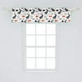 thumbnail image 2 of Ambesonne Cartoon Window Valance, Bunnies in Forest Doodle, 42" x 12", Burnt Orange Grey and White, 2 of 3