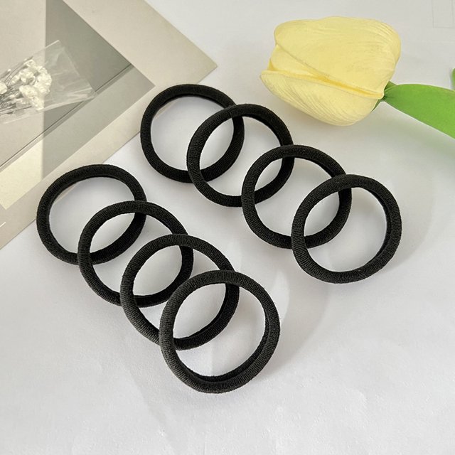50 piezas de cuerda para la cabeza anillo para el cabello banda elástica alta elasticidad cabello negro cola de caballo gruesa temperamento simple cuerda para el cabello negro ShuxiuWang 9024715106292