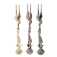 thumbnail image 1 of Estilo europeo para cenas y fiestas elegantes, regalo perfecto para los amantes de los postres, juego de 3 tenedores de fruta tallados en bronce con diseño de concha, 1 of 8