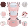 thumbnail image 2 of Ocanoiy Portabebés para recién nacidos y niños pequeños con asiento de cadera, portabebés canguro para bebés, portabebés para hombres/mujeres, papá, mamá (rosa), 2 of 5