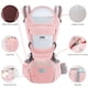 thumbnail image 2 of Ocanoiy Portabebés para recién nacidos y niños pequeños con asiento de cadera, portabebés canguro para bebés, portabebés para hombres/mujeres, papá, mamá (rosa), 2 of 5