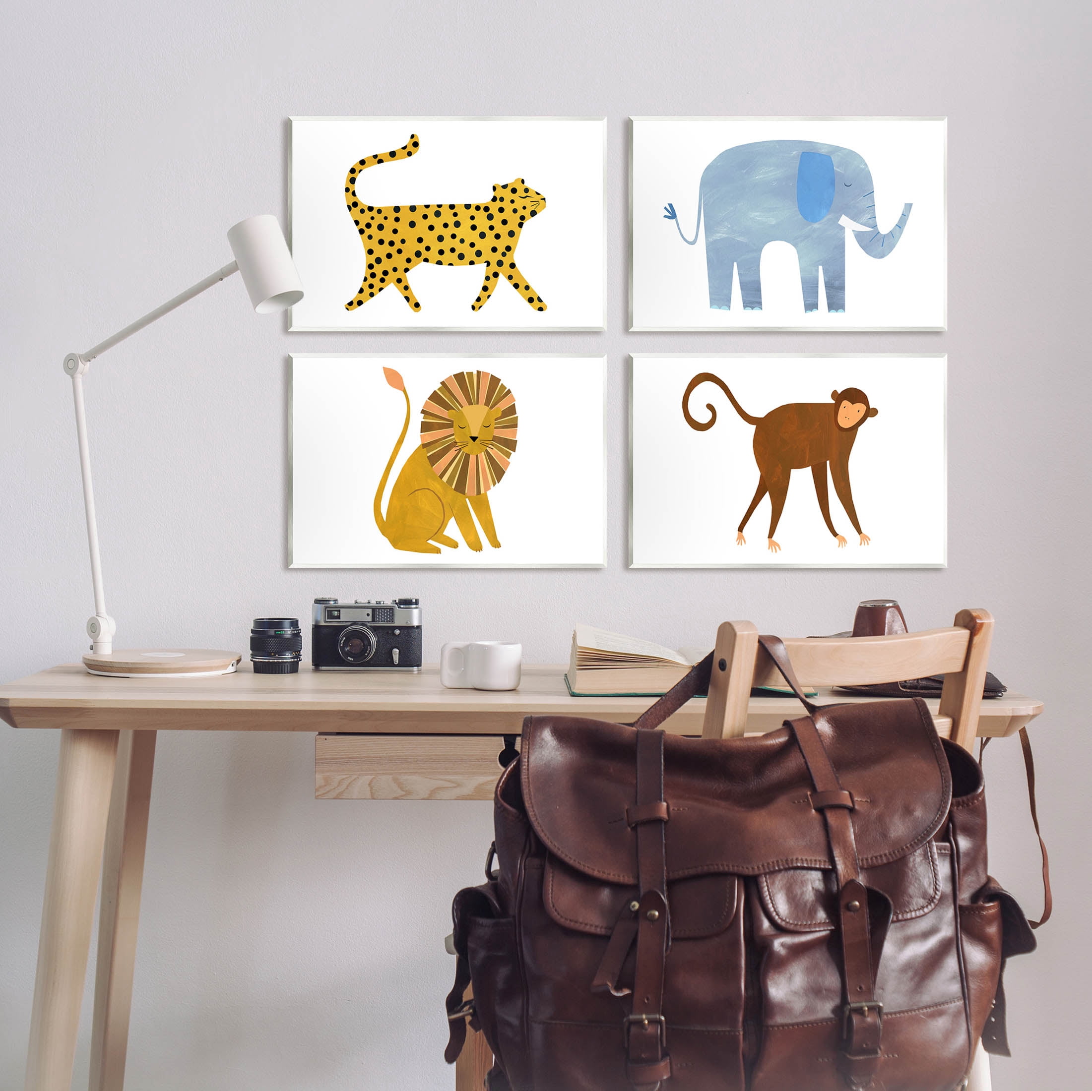 Stupell Industries Various Whimsical Wildlife Animals Graphic Art Unframed Art Print Wall Art, Set of 4, Design by Emily Kopcik