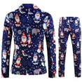 thumbnail image 4 of Xuniizn Men Suits 2 Piece Set, Plus Size Christmas Print One Button Shawl Lapel Prom Party Suit Set with Pockets, Soft Comfy Jacket Pants Christmas Costume, 4 of 9