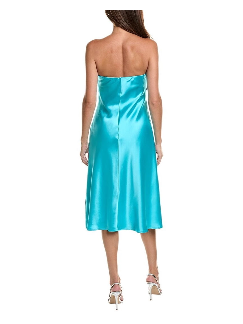 ML Monique Lhuillier womens Imara Satin Midi Dress, 6, Blue - Walmart.com ML Monique Lhuillier womens Imara Satin Midi Dress, 6, Blue - Walmart.com