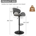 thumbnail image 2 of Bar Stools,Swivel Bar Stools Counter Height for Kitchen Island,Adjustable Bentwood Barstools, PU Leather Upholstered Bar Chair with Back and Footrest for Bar,Dining Room(Grey 1PCS), 2 of 17