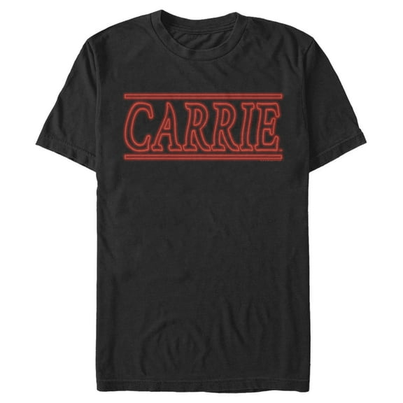 Men's Carrie Retro Neon Logo Graphic Tee Black Medium