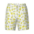 thumbnail image 4 of Lsque Mens Swim Trunks Yellow Lemon Leaves Pattern - Bathing Suit Compression Liner - Beach Swim Shorts Swimwear - (S-3XL) - Stretch Quick Dry -Small, 4 of 9