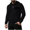 thumbnail image 2 of CQONEPT Men's Pullover Hooded 1/4 Zip Hoodies Fleece Sweatshirts Dressy Casual Going Out Clothes Black 2XL, 2 of 6