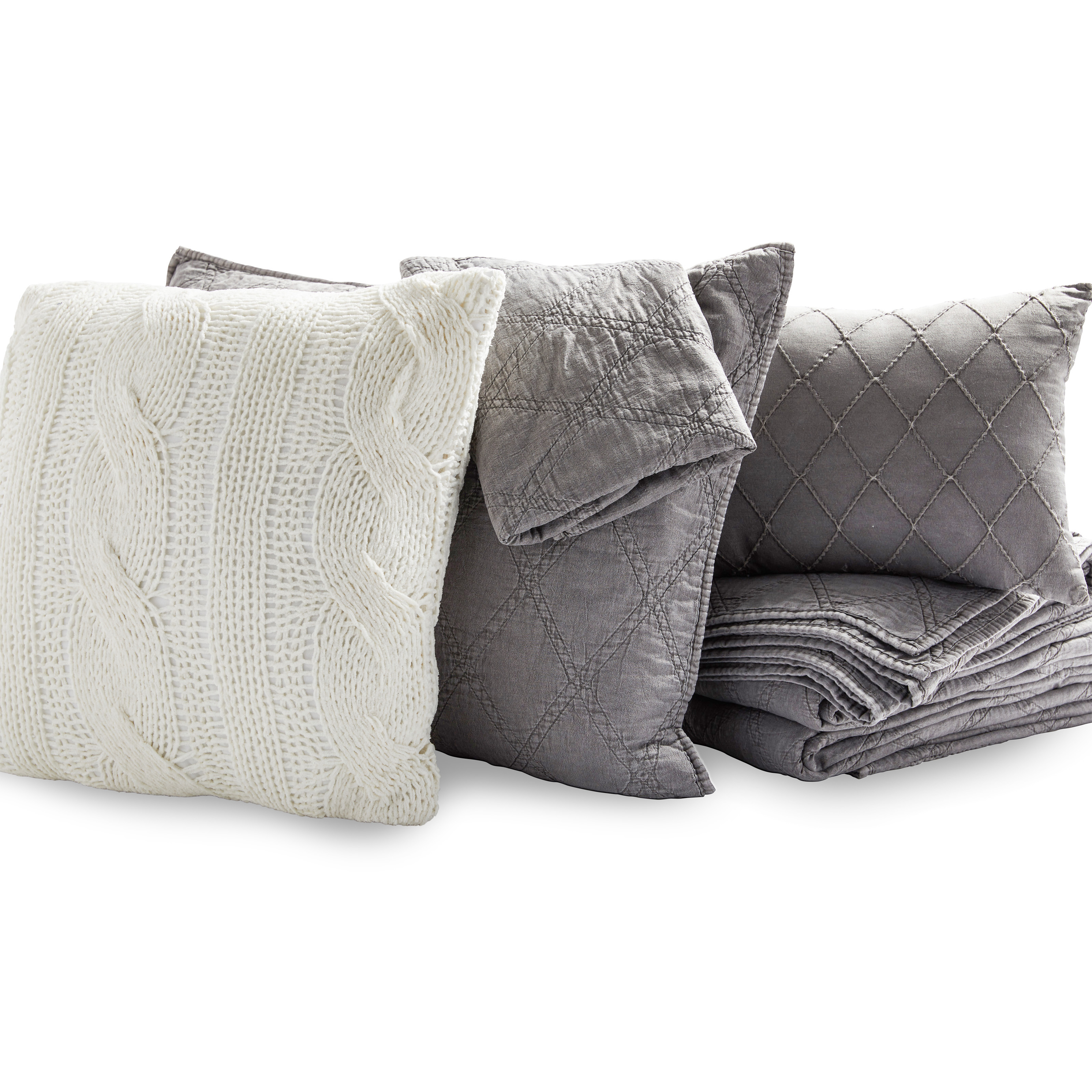 MoDRN Scandinavian 5 Piece Washed Microfiber Quilt Set