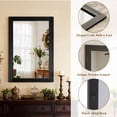 thumbnail image 4 of Easy4Home 40"x30" Rectangular Bathroom Mirror with Wooden Frame Decorative Wall Mounted Mirror, Black, 4 of 6