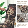 thumbnail image 5 of Yayeee 2 Pack Dining Chair Covers Stretch Parson Chairs Slipcovers Seat Protector, Skeleton with Flowers Pattern, 5 of 6