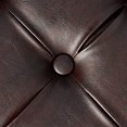 thumbnail image 3 of HomePop Grand Pouf de Rangement Rond à Boutons Capitonnés, Similicuir Brun, 3 of 14