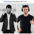thumbnail image 5 of Auriculares Bluetooth para colocar sobre las orejas, color rosa, para niñas, con orejas de gato, con luz LED RGB, plegables, estéreo, inalámbricos, para niños, micrófono telescópico con canc JFHHH pequeña, 5 of 5