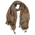 thumbnail image 2 of Peach Couture - Elegant Women Double Layer Reversible Paisley Pashmina Shawl| Wrap| Scarf, 2 of 2