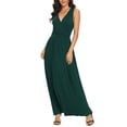 thumbnail image 3 of Asklazy Women Sleeveless Deep V Neck Loose Plain Long Maxi Casual Dress,Mother's Day,M,Dark Green, 3 of 12