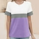 thumbnail image 5 of Tops Cortos para las Mujeres Casual Moda Rayas Impreso Cuello Redondo, Camiseta de Manga Corta para el Uso Diario, Fiesta Y Cómodo, 5 of 7